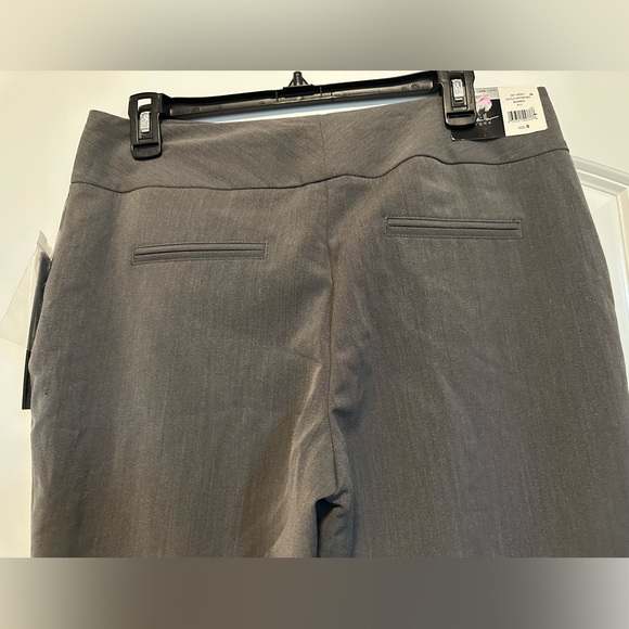Nicole Miller NY Pants sz 8 Gray Flat Front Pockets Wide Leg Capri - Picture 7 of 16